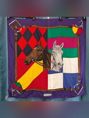VTG Ralph Lauren Collection Preppy Academia Old Money Equestrian Heritage Scarf